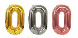 GLOBOS NUMERO # 0 40&quot; (ROSADO; DORADO; PLATEADO)