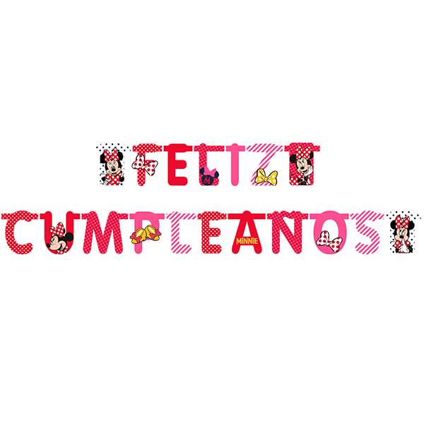 LETRERO &quot;FELIZ CUMPLEAÑOS&quot; MINNIE MOUSE